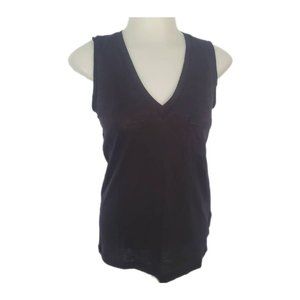 black V-Neck sleeveless top tank sz XXS Extra Extra Small NWT